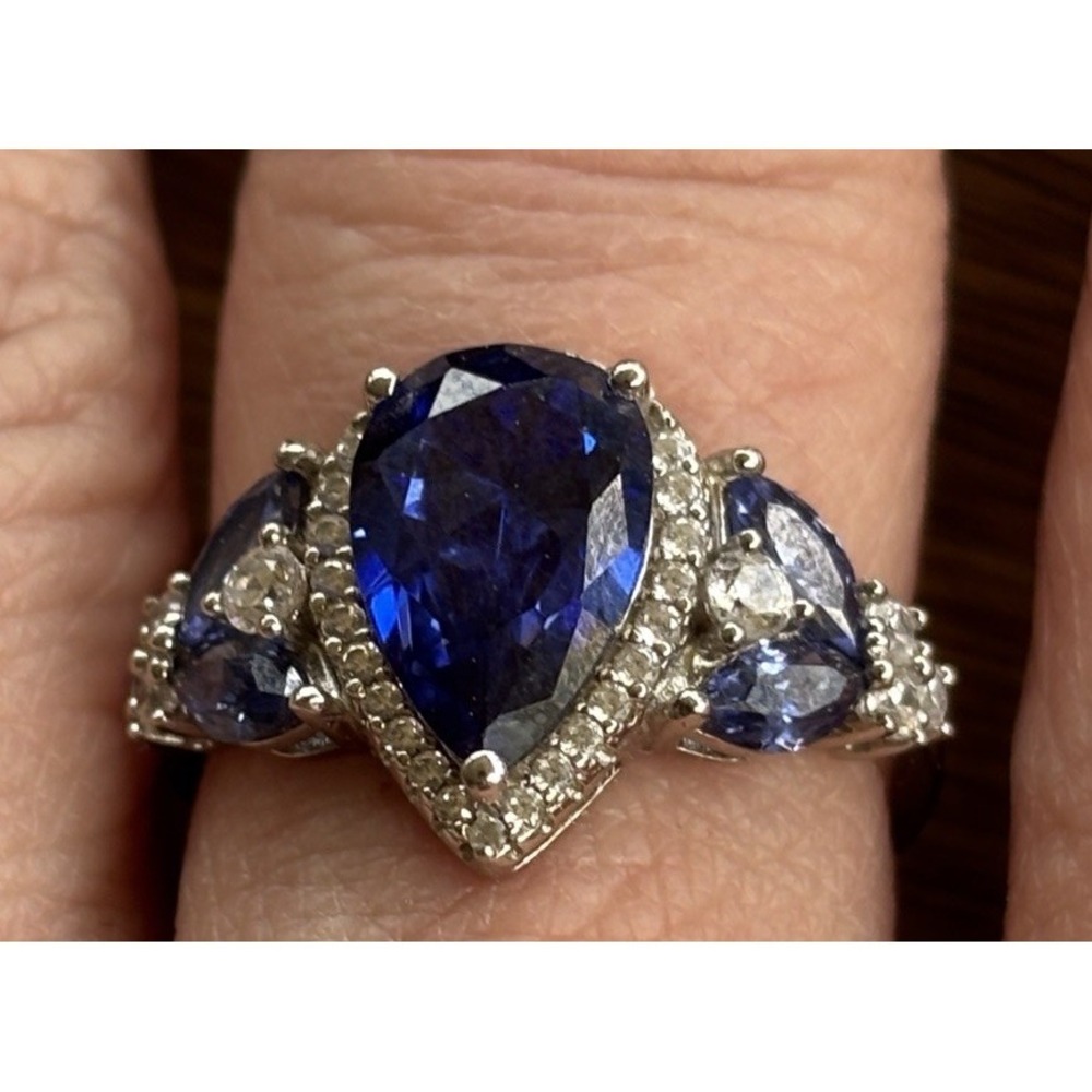 Sterling Silver Tanzanite Ring Size 9 BBJ